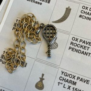 Pave Diamond Tennis Racquet Charm